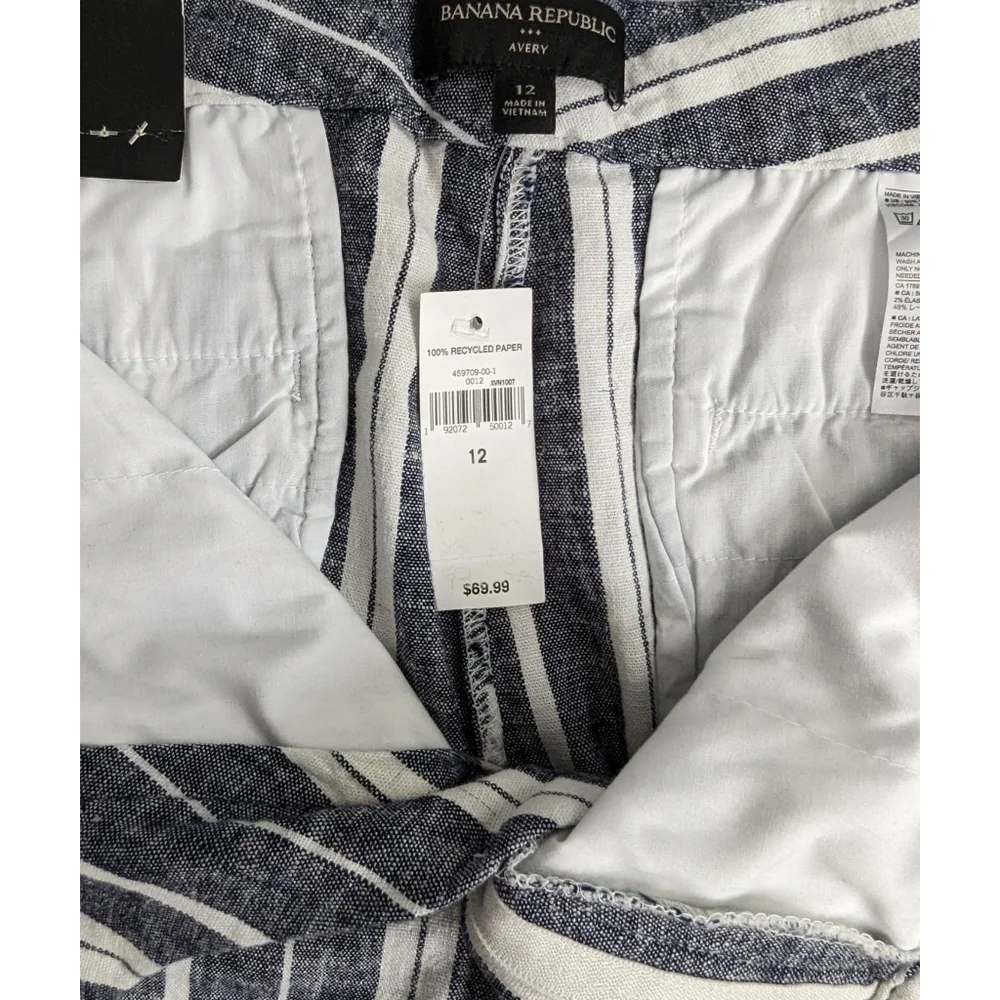 Banana Republic Blue and White Stripe Avery Pants 12